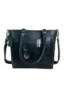 Madosh Women's Genuine Leather Tote Bag | Multi-Pocket Shoulder Bag | Adjustable & Detachable Strap | Elegant Everyday Handbag for Work & Travel (Black)